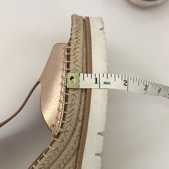 GENTLE SOULS Elyssa T-Strap Espadrille Wedge Sandals Rose Gold Women’s Size 9.5 - Picture 14 of 16